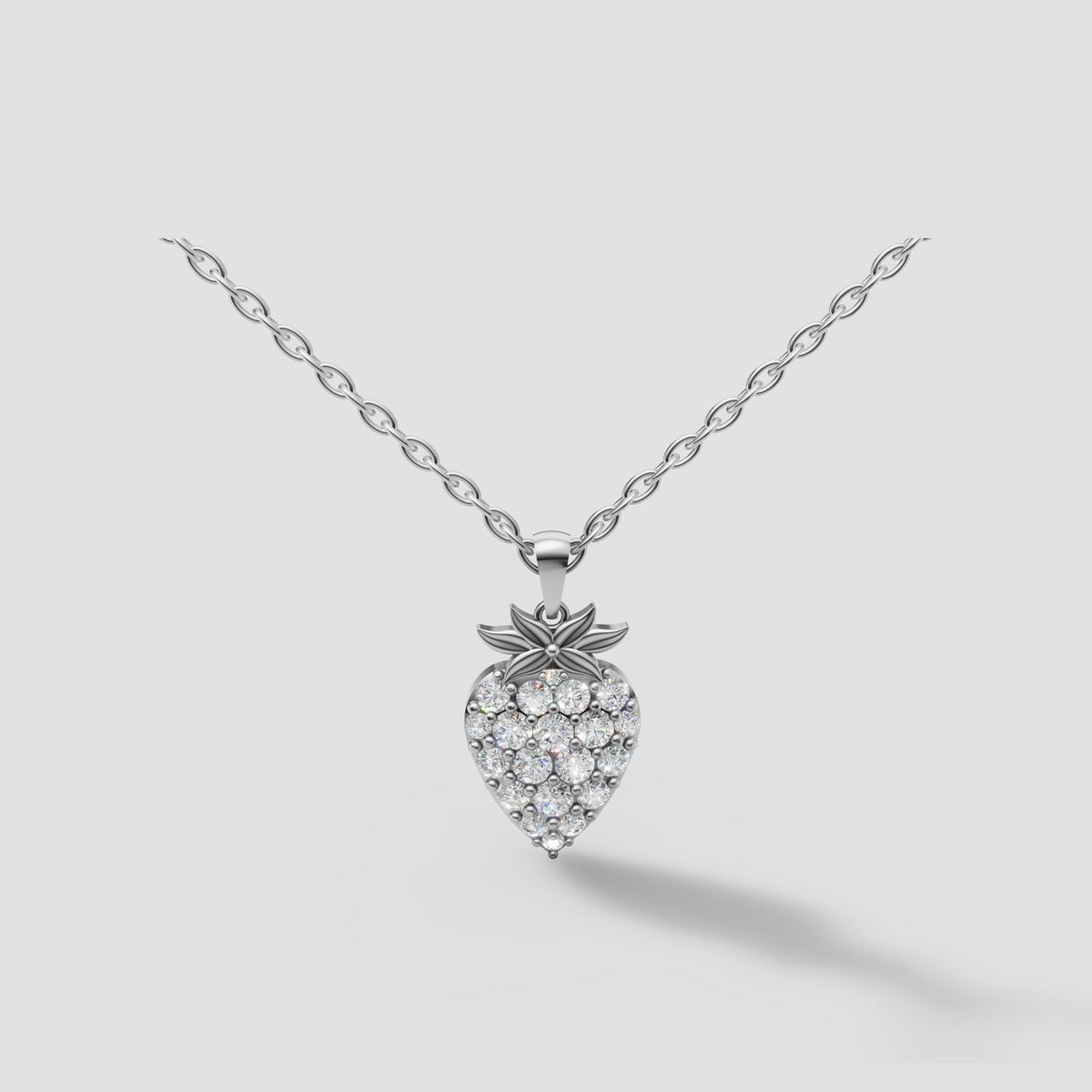 Fraise Strawberry Pendant in White Gold