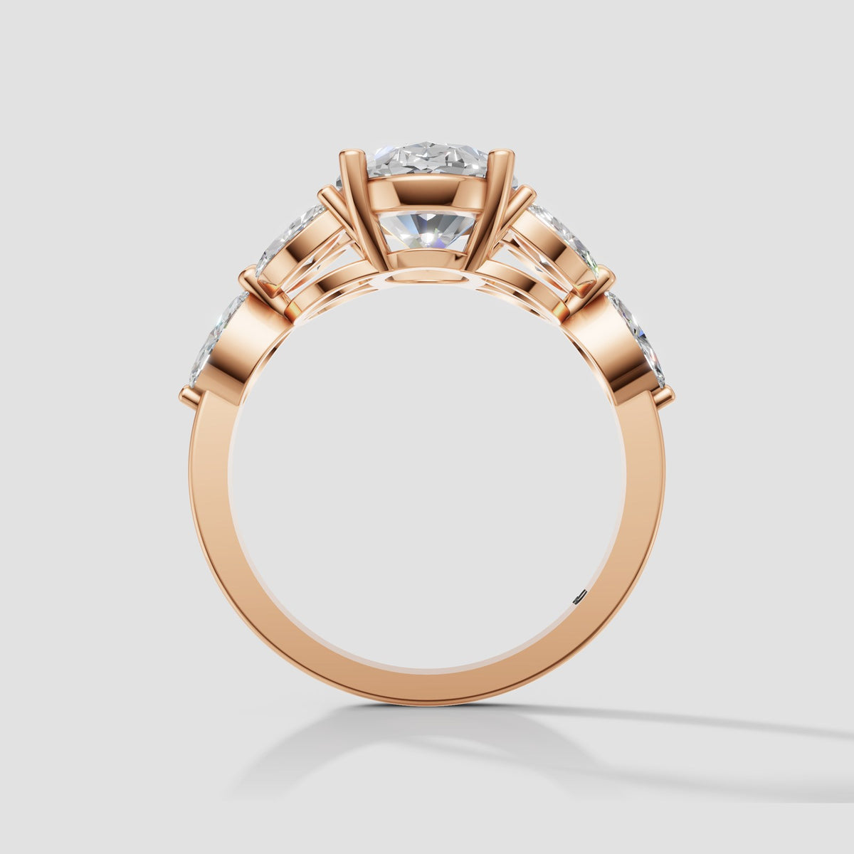 Freya Oval and Marquise Ring in Rose Gold