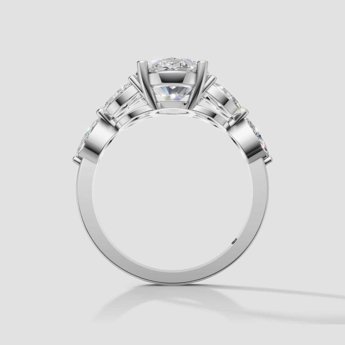 Freya Oval and Marquise Ring in White Gold