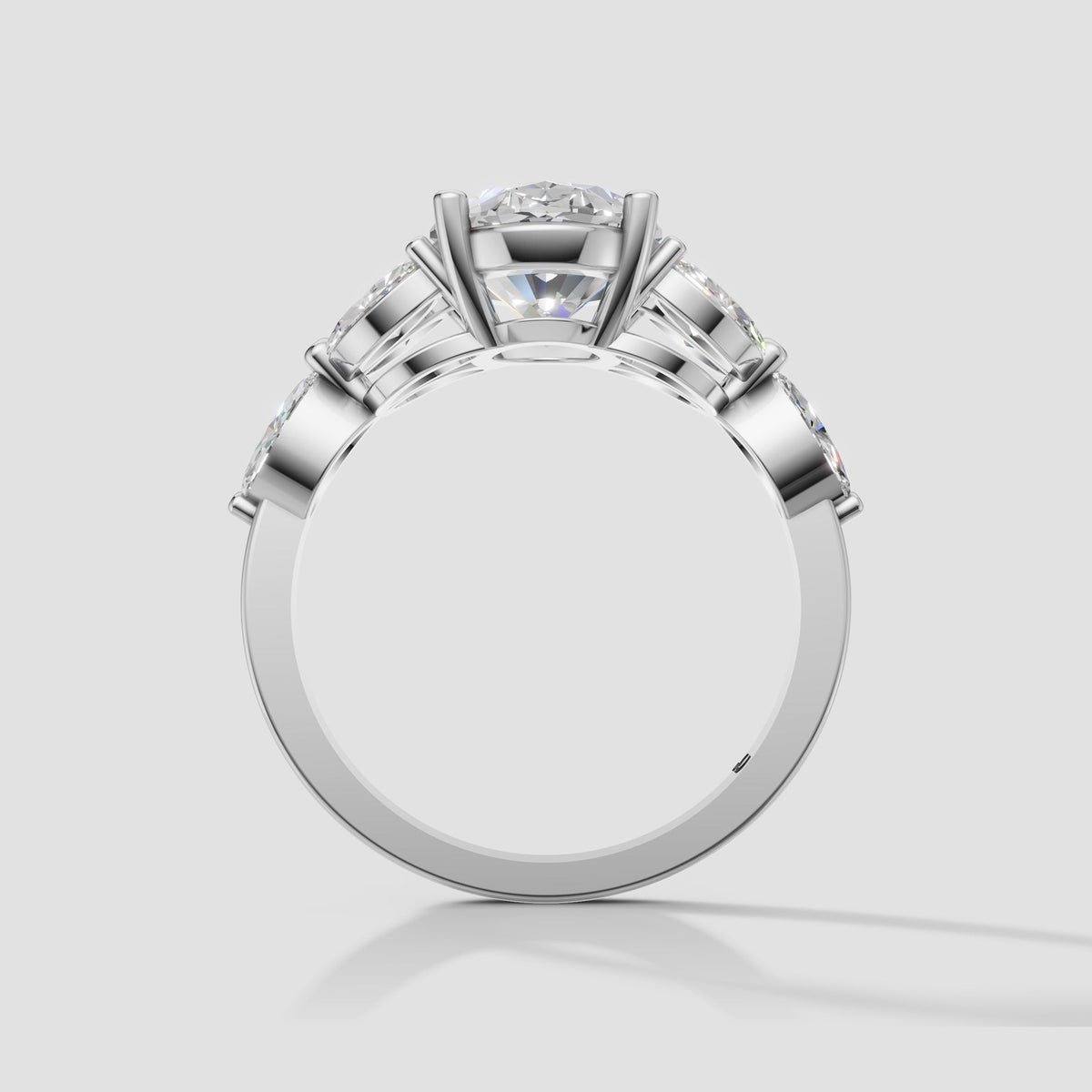 Freya Oval and Marquise Ring in White Gold