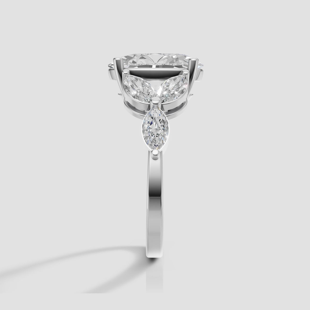 Freya Oval and Marquise Ring in White Gold