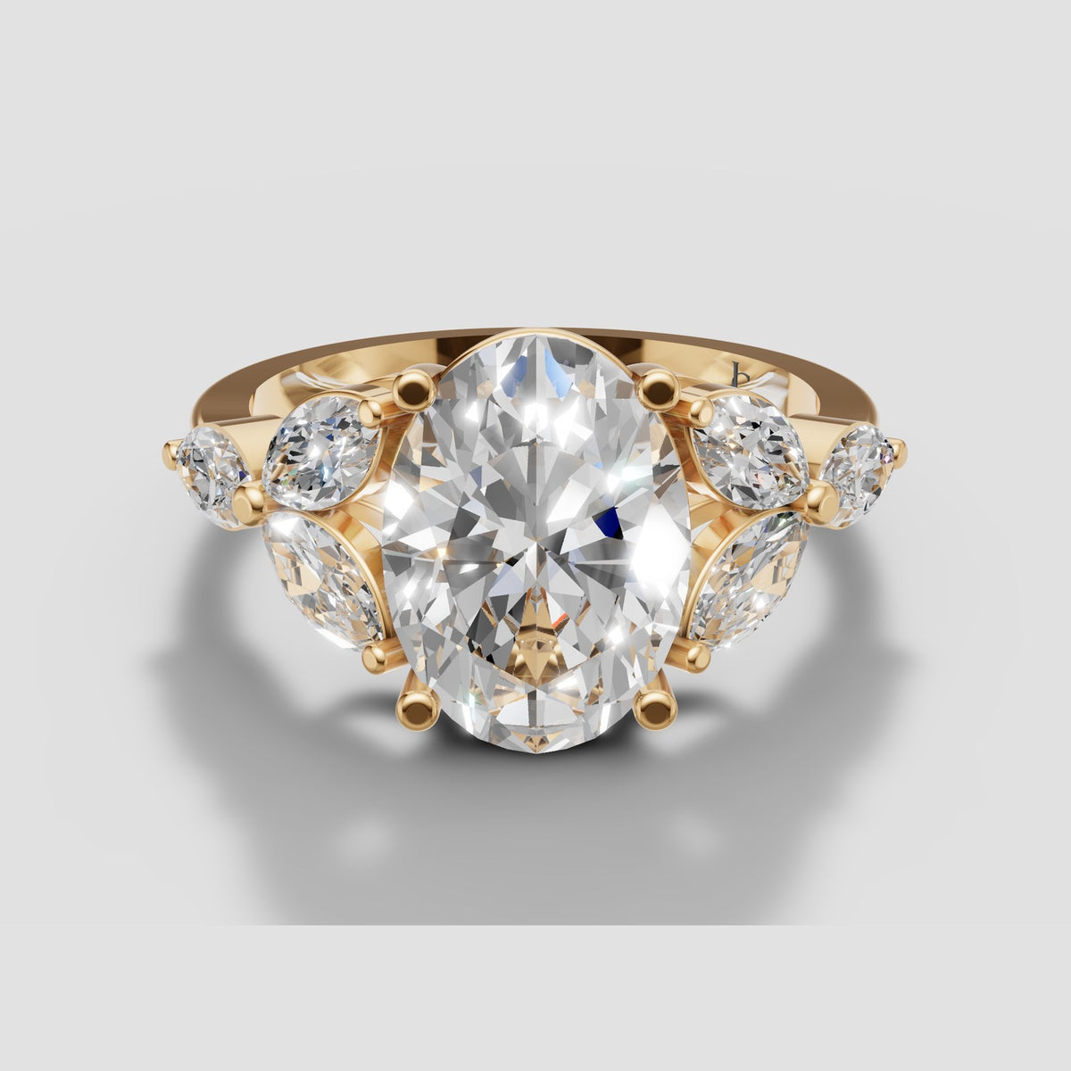 Freya Oval and Marquise Ring in Yellow Gold
