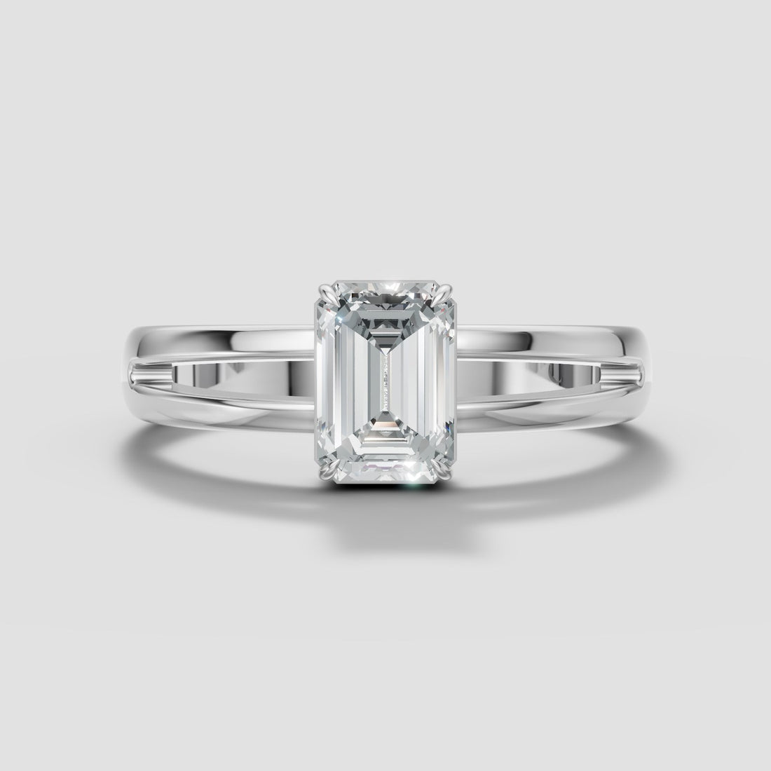 Greta Emerald Wide Band in White Gold