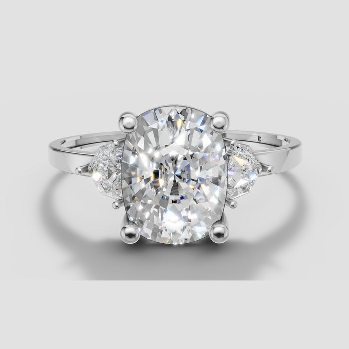 Hazel Cushion Three Stone in White Gold