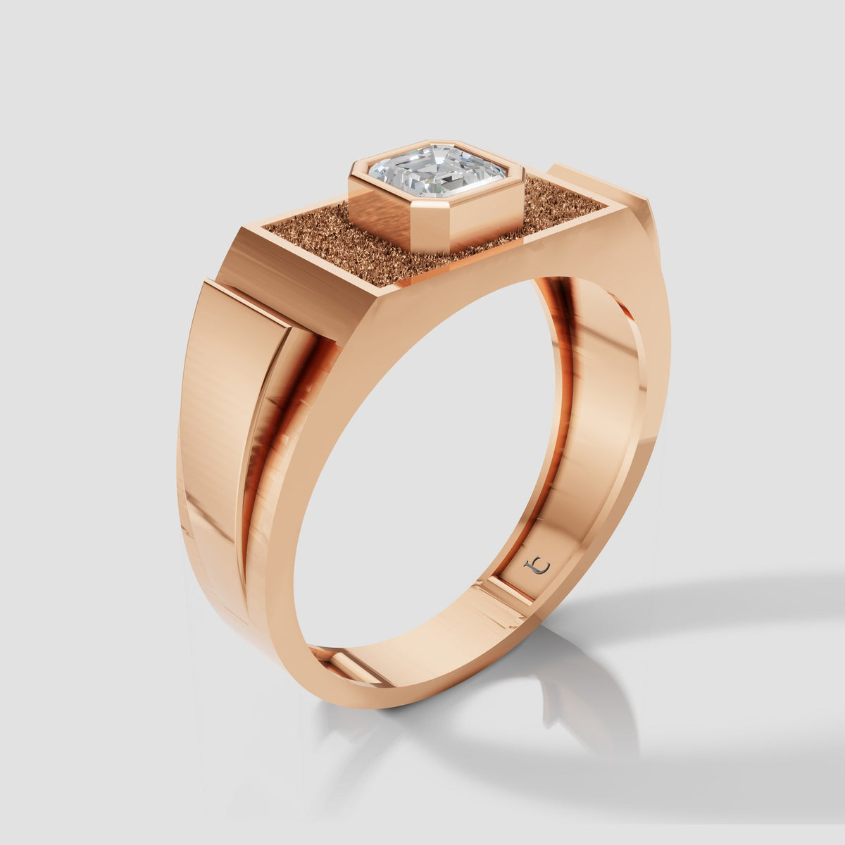 Hugo Asscher Signet in Rose Gold