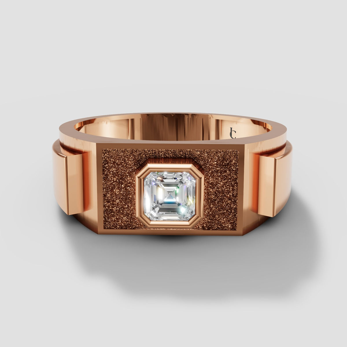 Hugo Asscher Signet in Rose Gold