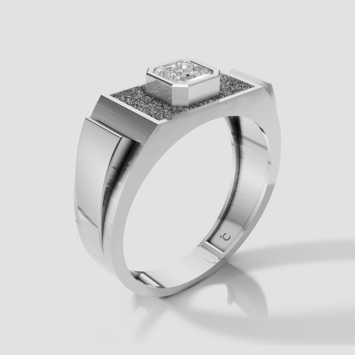Hugo Asscher Signet in White Gold