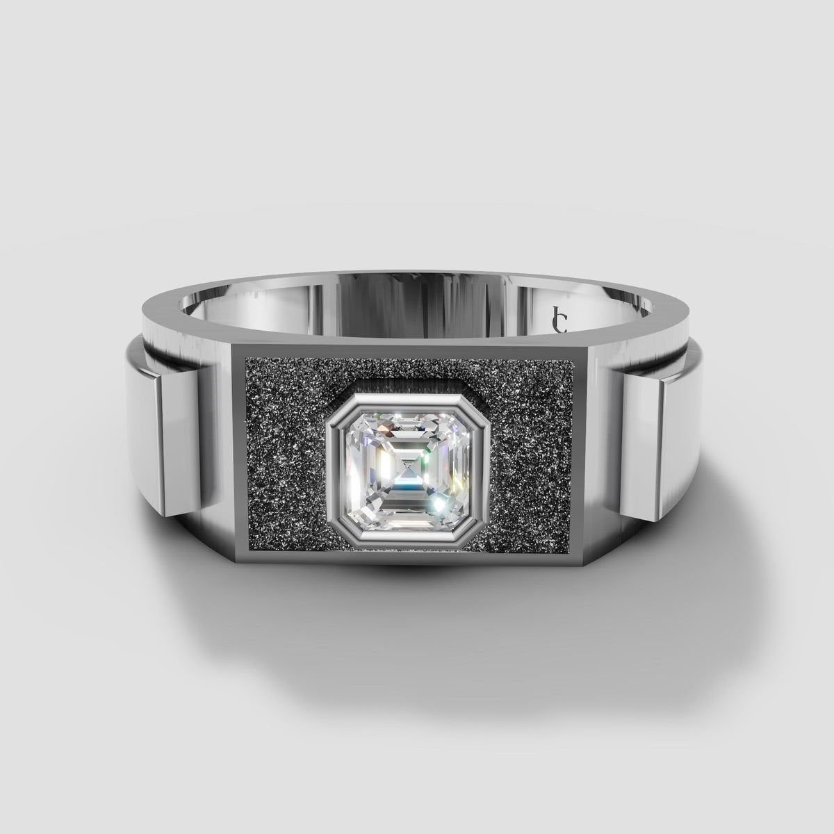 Hugo Asscher Signet in White Gold
