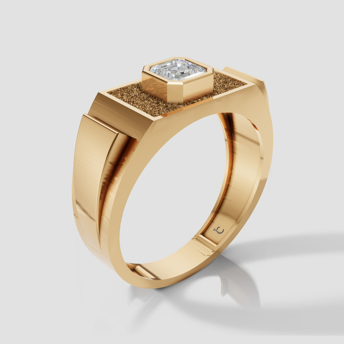 Hugo Asscher Signet in Yellow Gold
