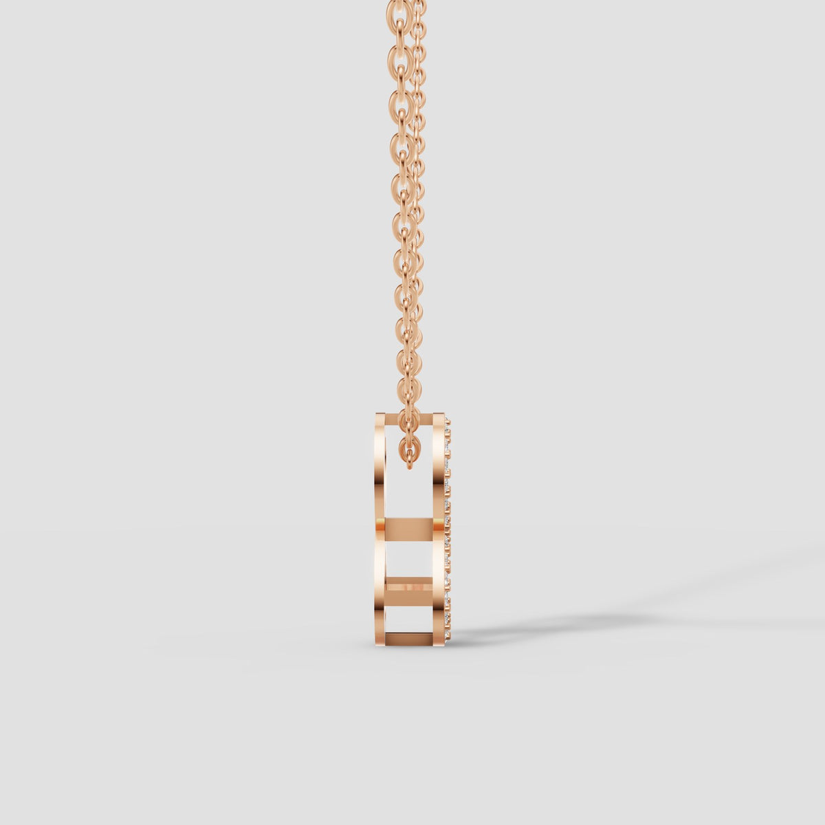 Infinity Pave Necklace in Rose Gold