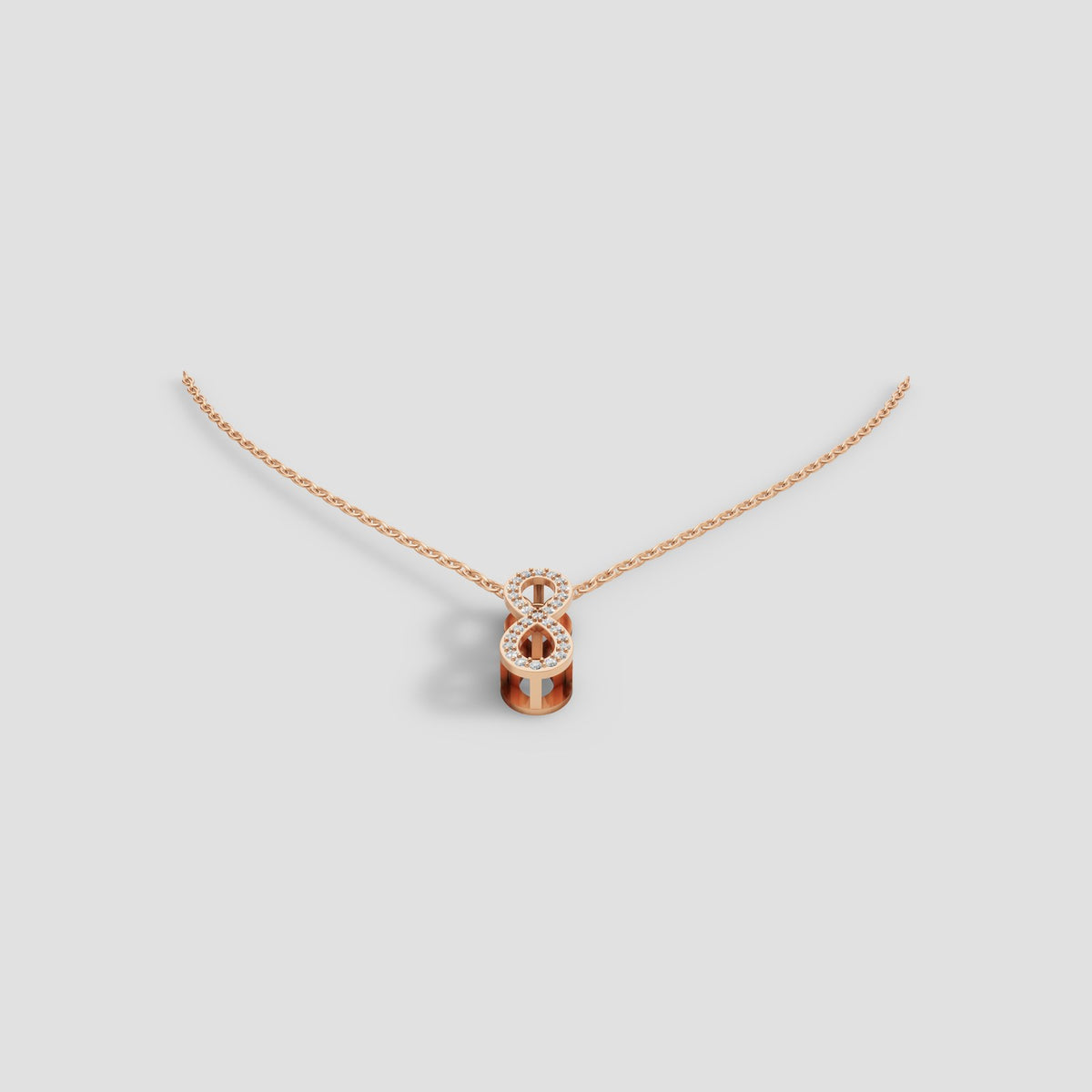 Infinity Pave Necklace in Rose Gold