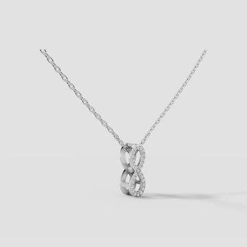 Infinity Pave Necklace in White Gold