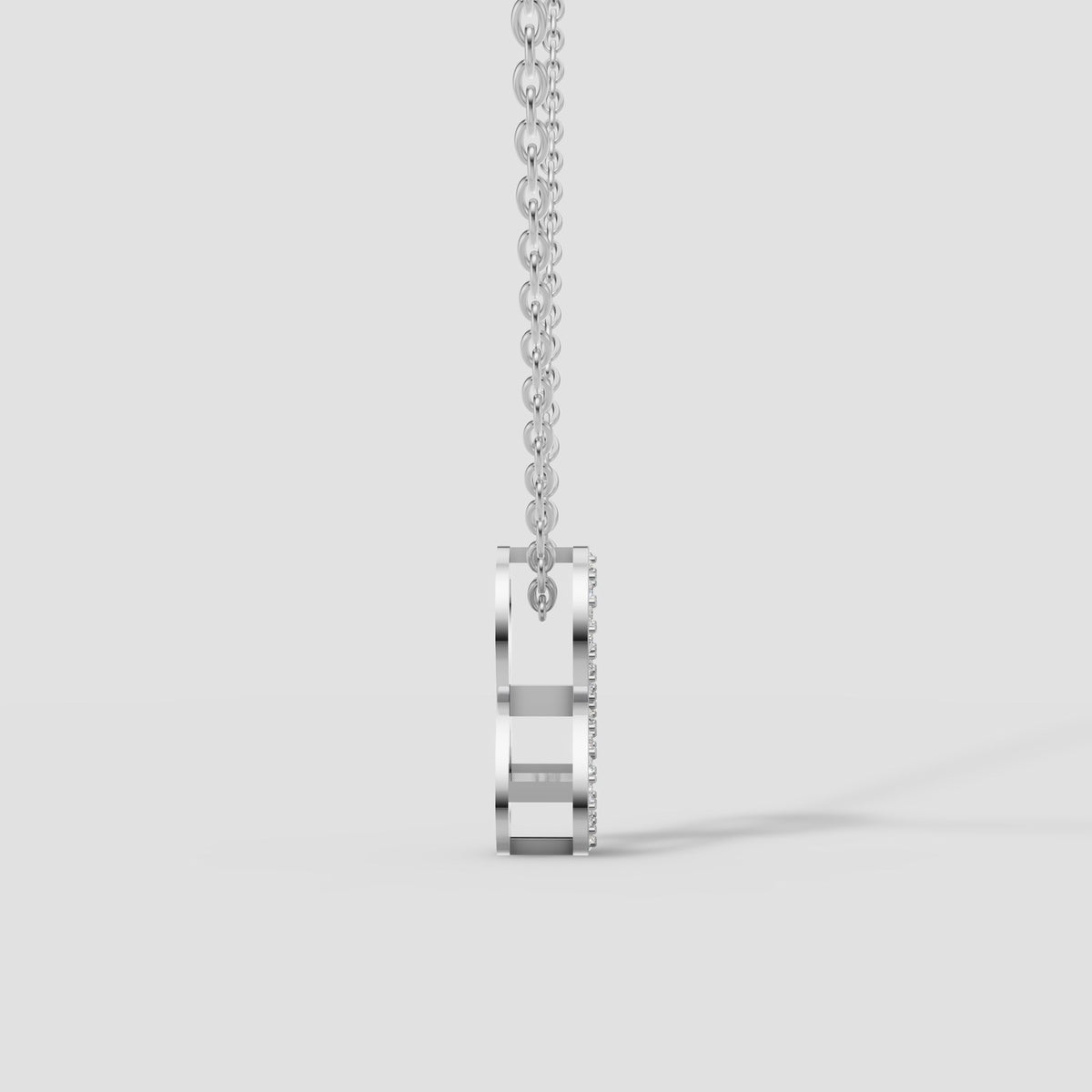 Infinity Pave Necklace in White Gold