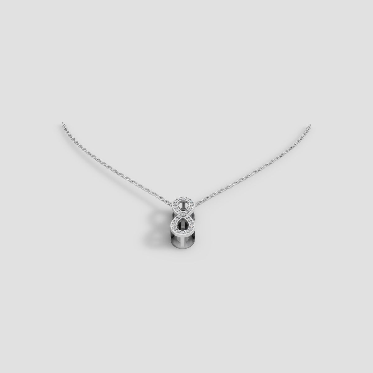 Infinity Pave Necklace in White Gold