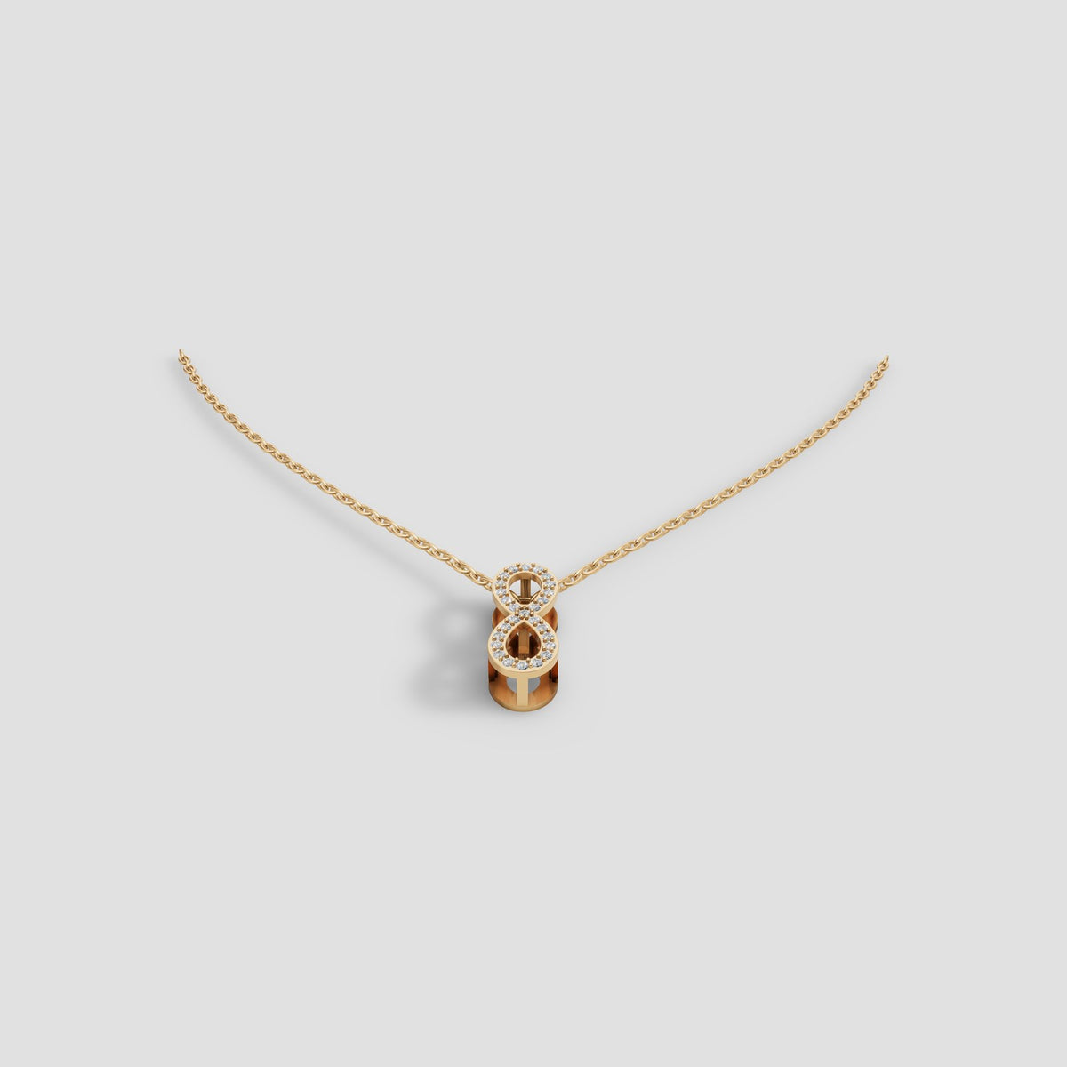 Infinity Pave Necklace in Yellow Gold