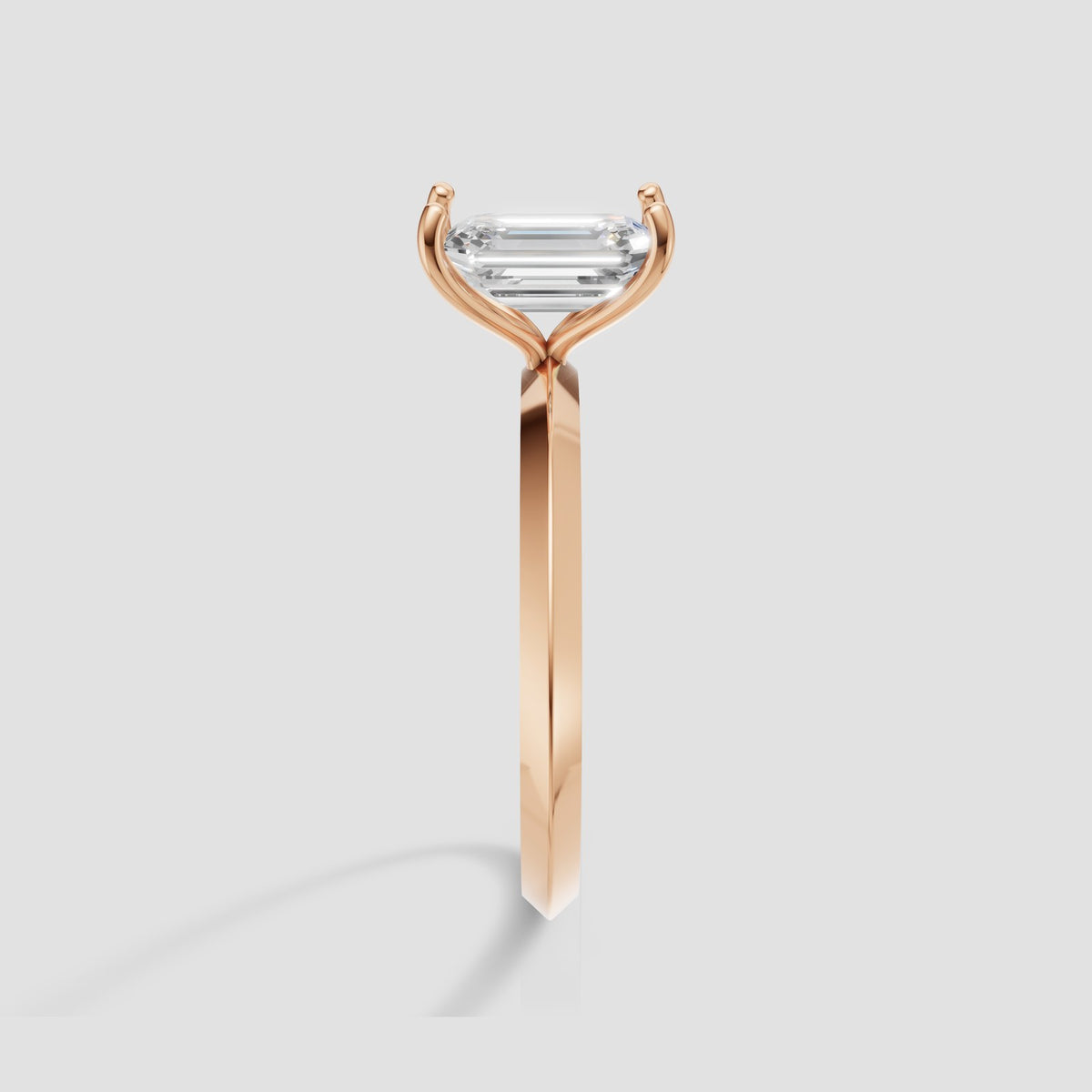 Iris Emerald Solitaire in Rose Gold