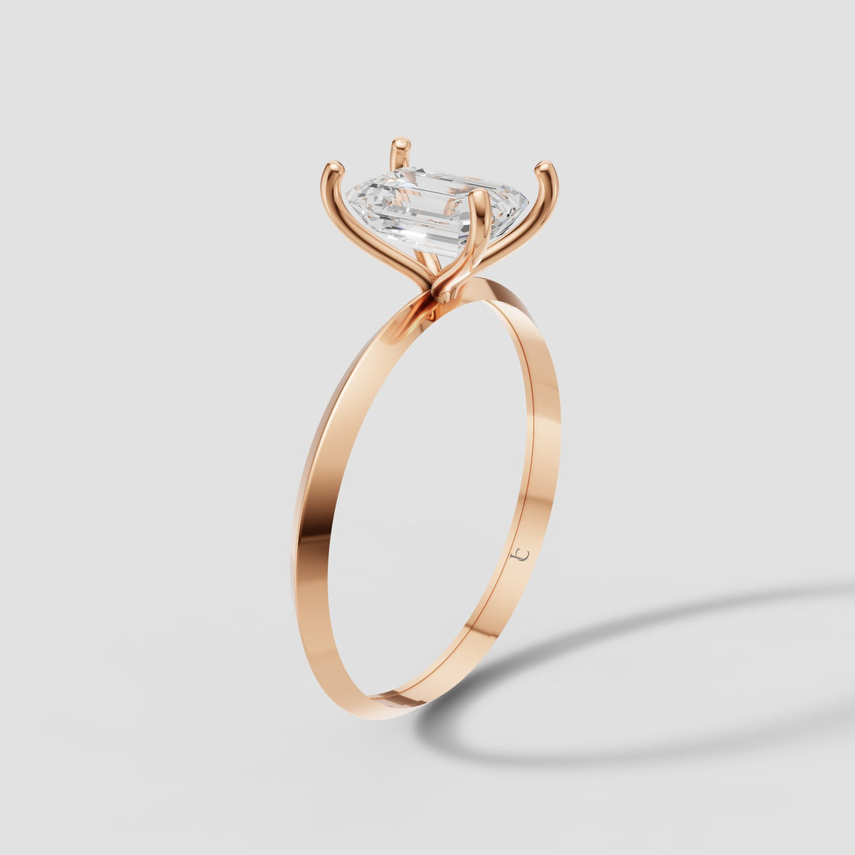 Iris Emerald Solitaire in Rose Gold
