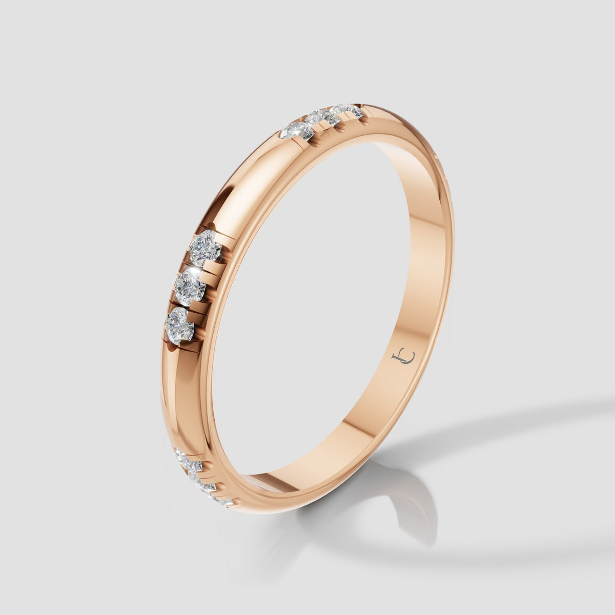 Ivy Station Wedding Band in Rose Gold