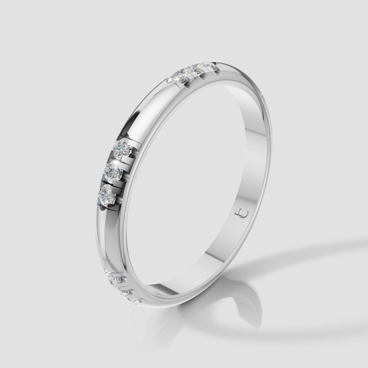 Ivy Station Wedding Band in White Gold