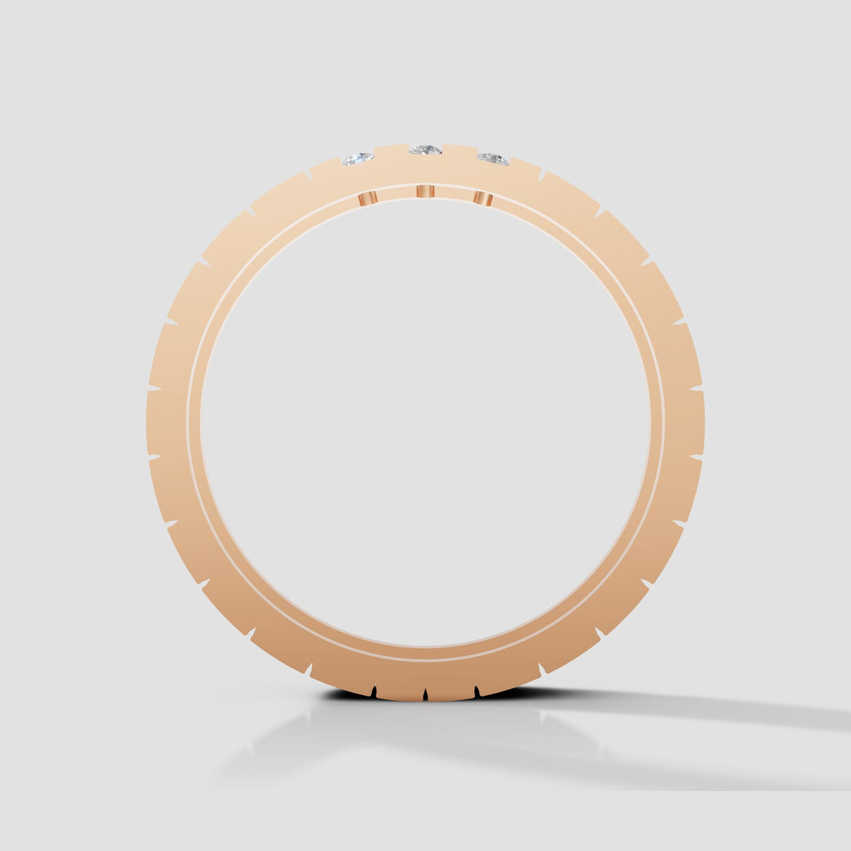 Jasper Channel Line Band in Rose Gold