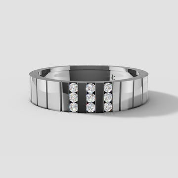 Jasper Channel Line Band in White Gold