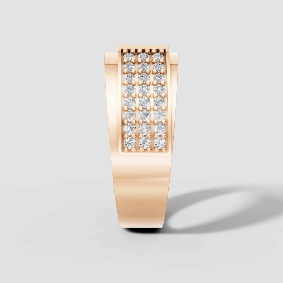 Kingsley Pave Panel Ring in Rose Gold