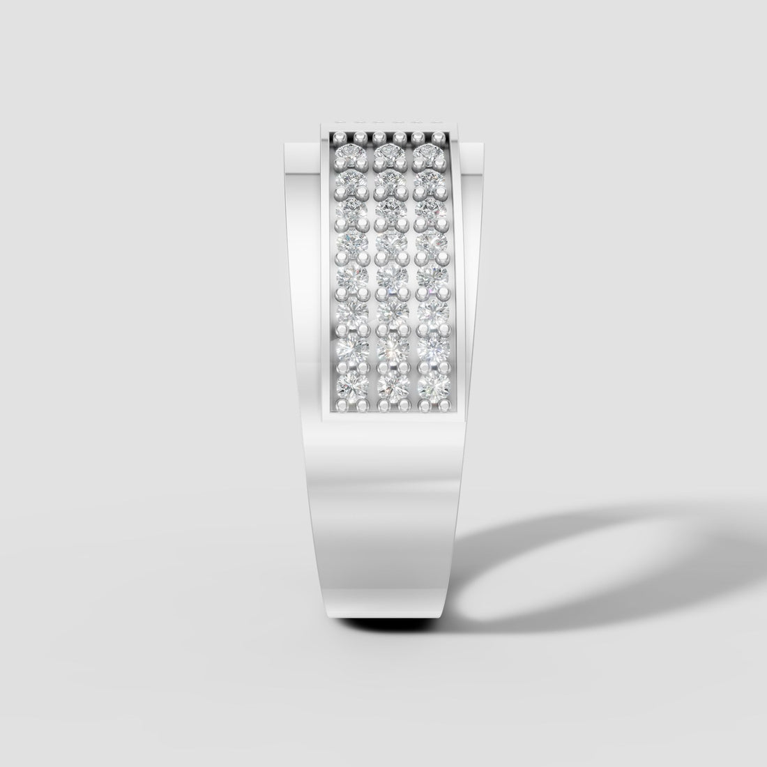 Kingsley Pave Panel Ring in White Gold
