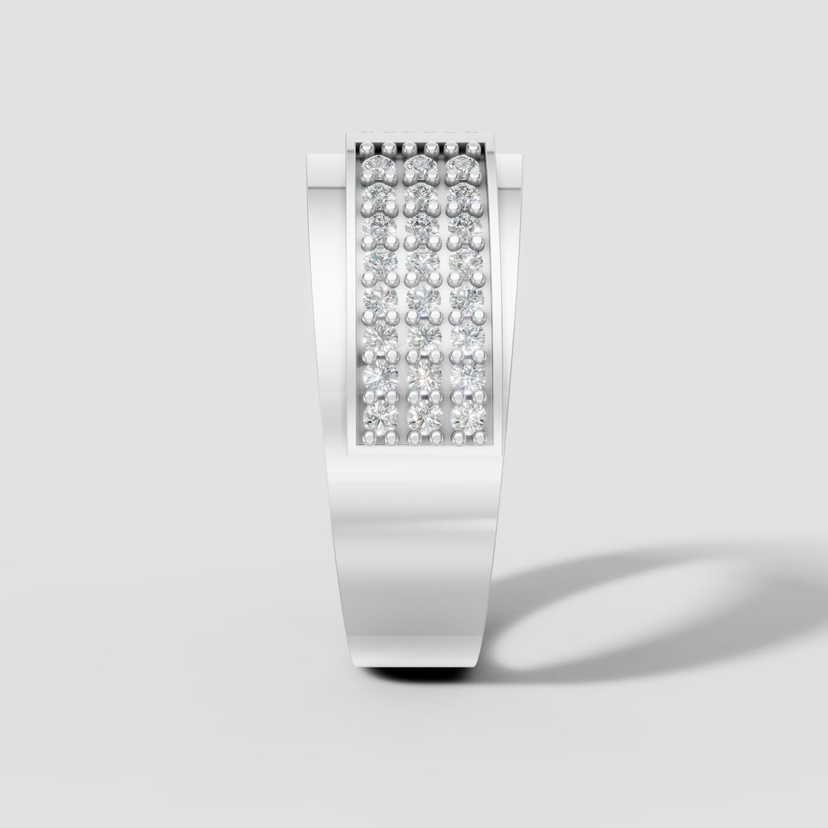 Kingsley Pave Panel Ring in White Gold