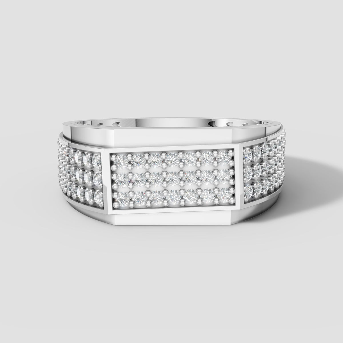 Kingsley Pave Panel Ring in White Gold