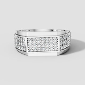 Kingsley Pave Panel Ring in White Gold
