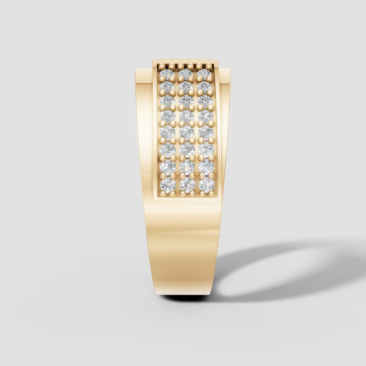 Kingsley Pave Panel Ring in Yellow Gold
