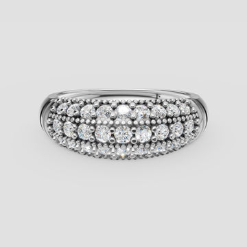 Leo Domed Pave Band in White Gold