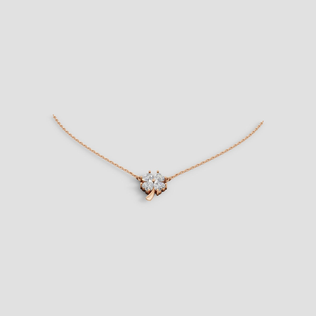 Lucky Clover Pendant in Rose Gold