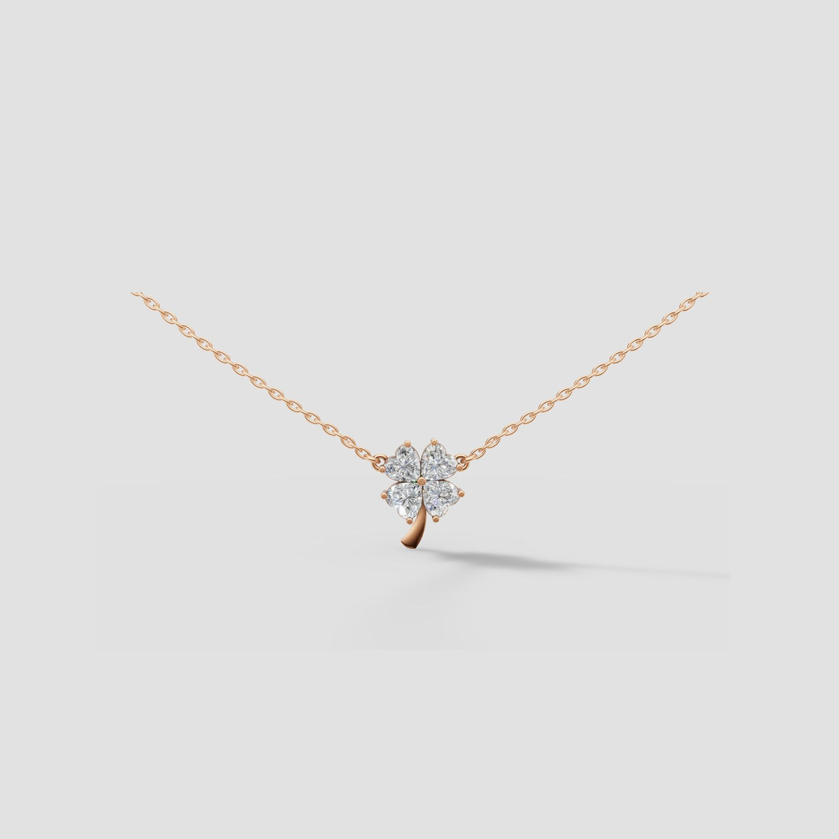 Lucky Clover Pendant in Rose Gold