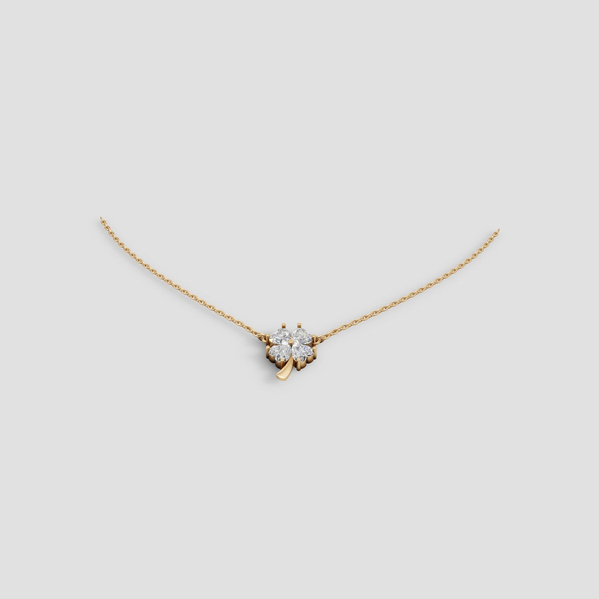 Lucky Clover Pendant in Yellow Gold