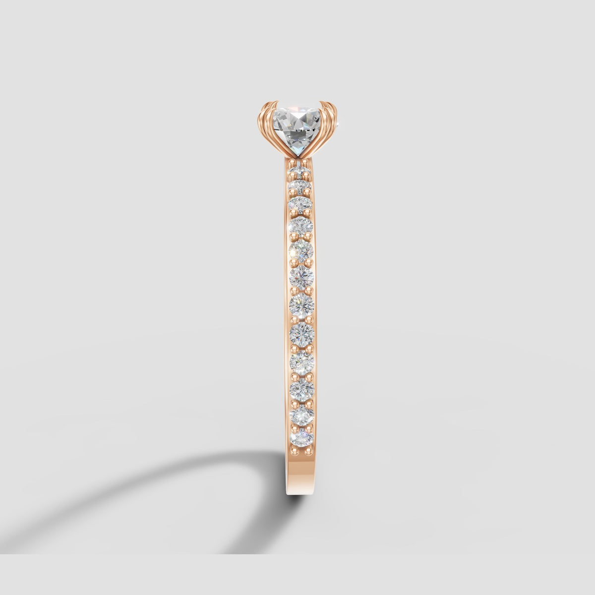 Lumi Petite Pave Solitaire in Rose Gold