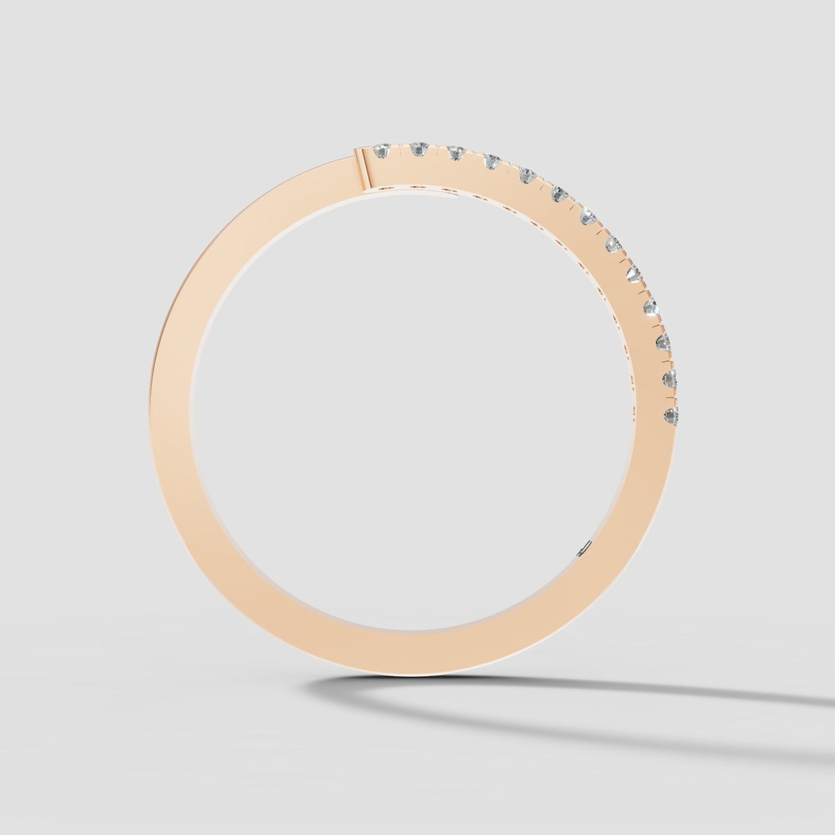 Luna Open Pave Band in Rose Gold