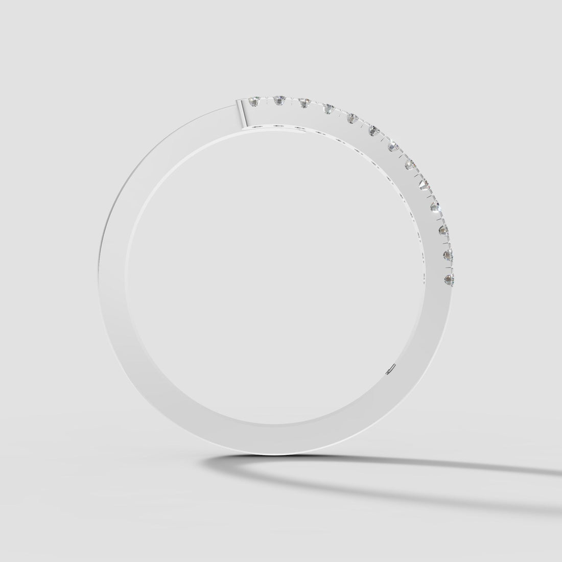 Luna Open Pave Band in White Gold