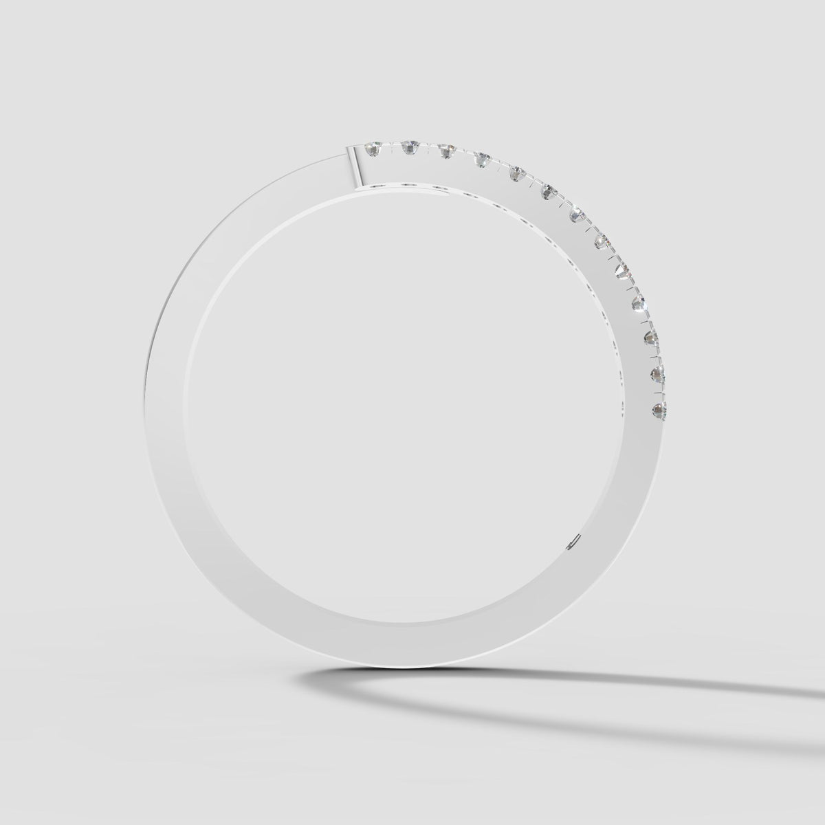 Luna Open Pave Band in White Gold