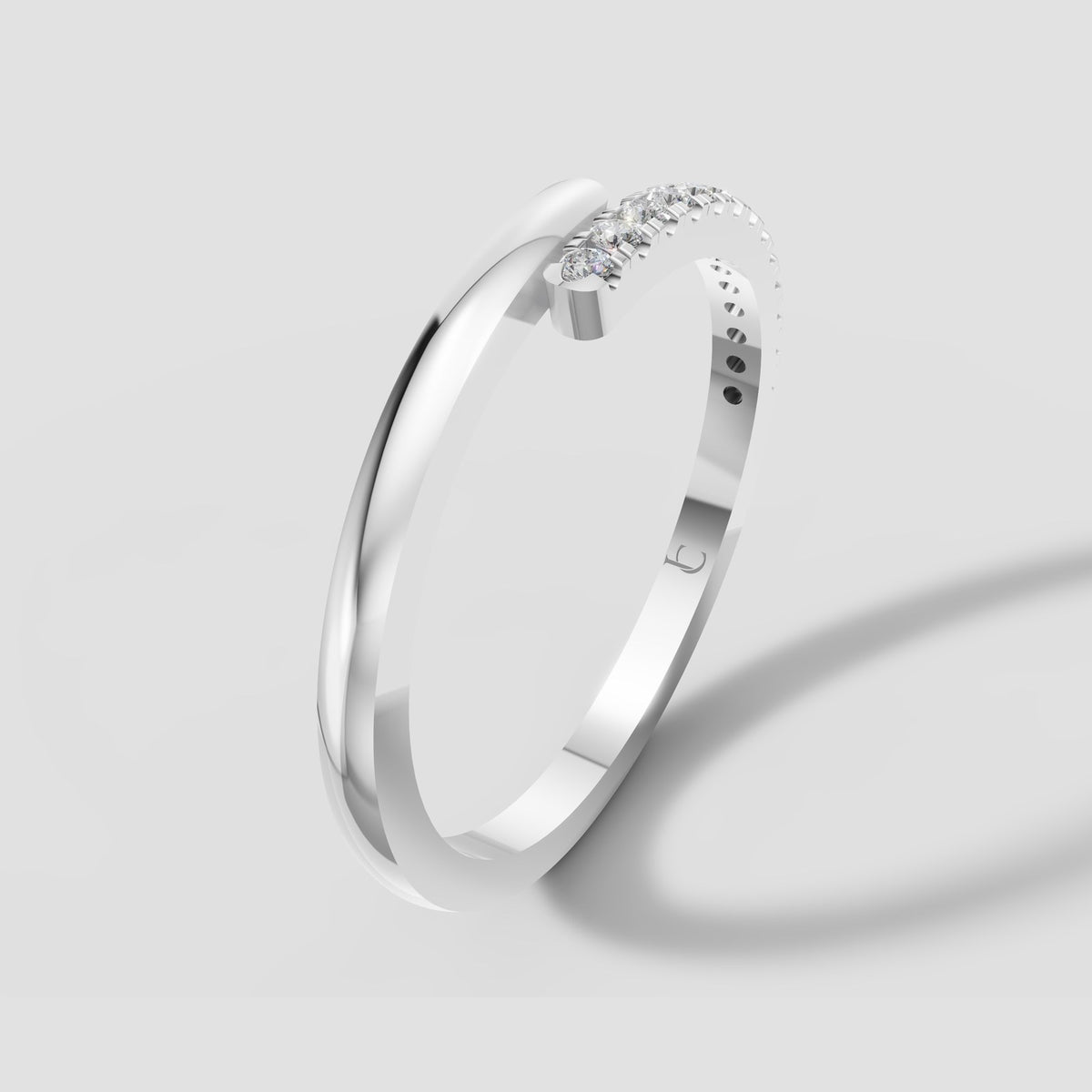 Luna Open Pave Band in White Gold