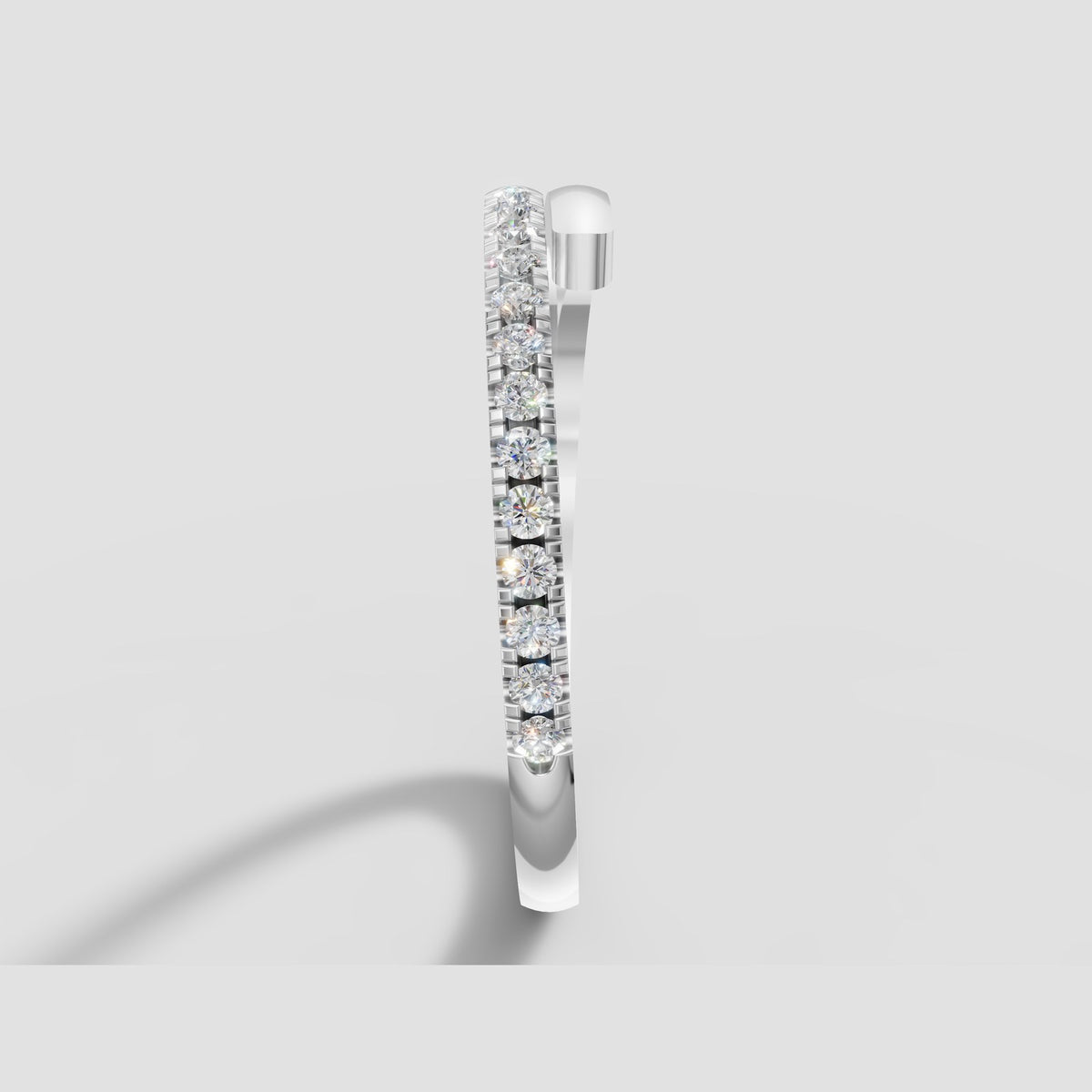 Luna Open Pave Band in White Gold