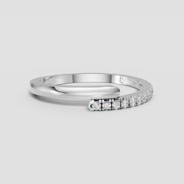 Luna Open Pave Band in White Gold