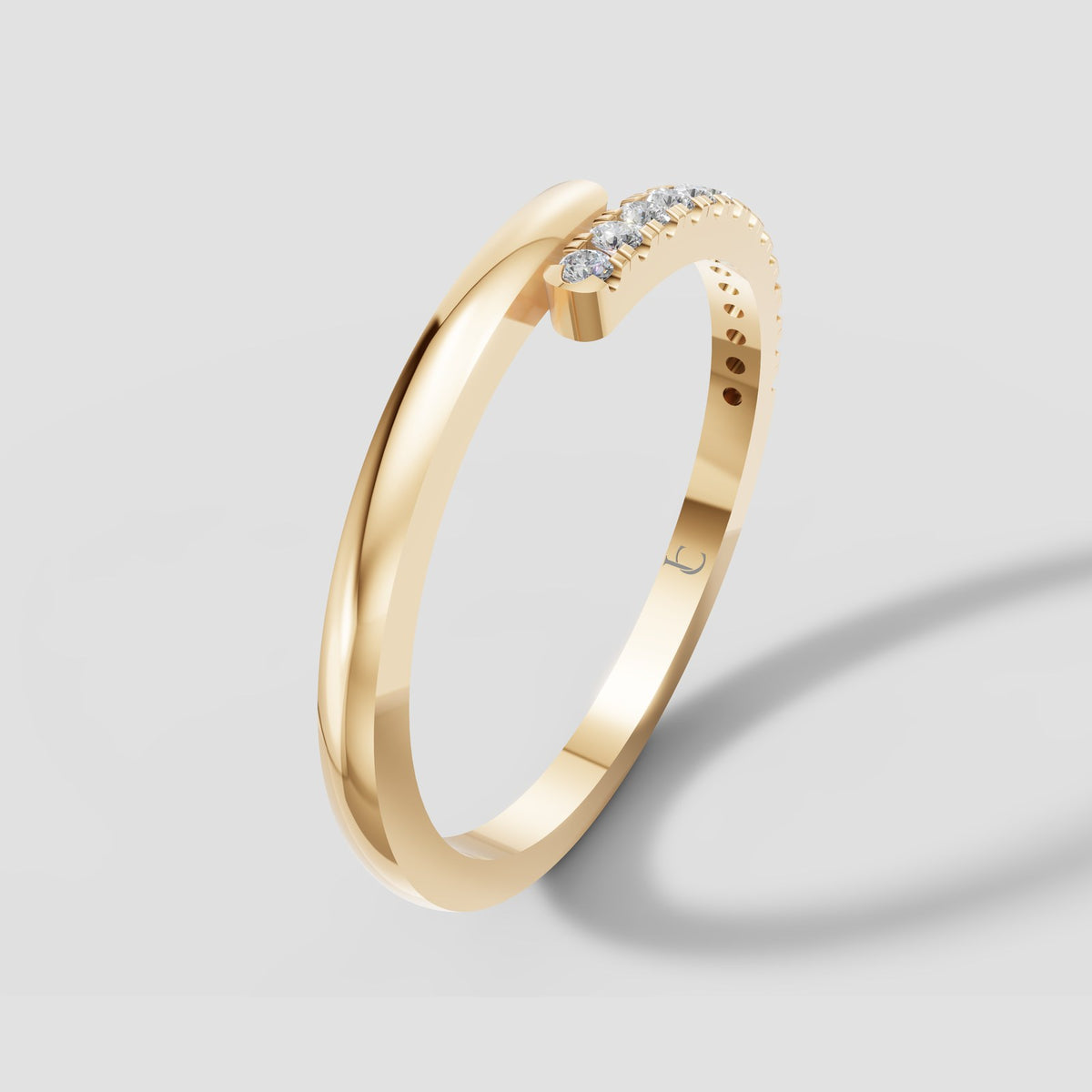 Luna Open Pave Band in Yellow Gold