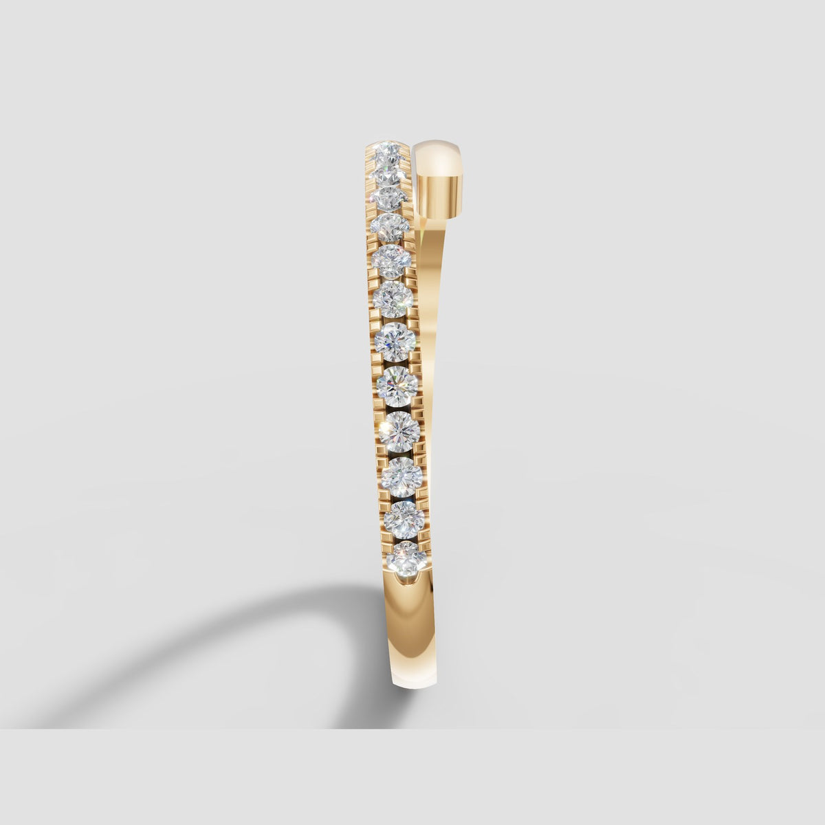 Luna Open Pave Band in Yellow Gold