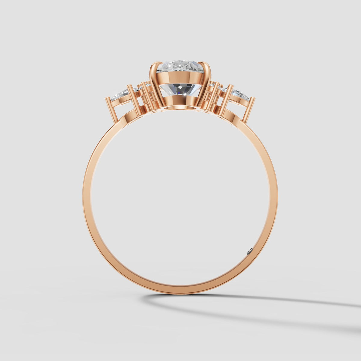 Lyra Oval Cluster Ring in Rose Gold