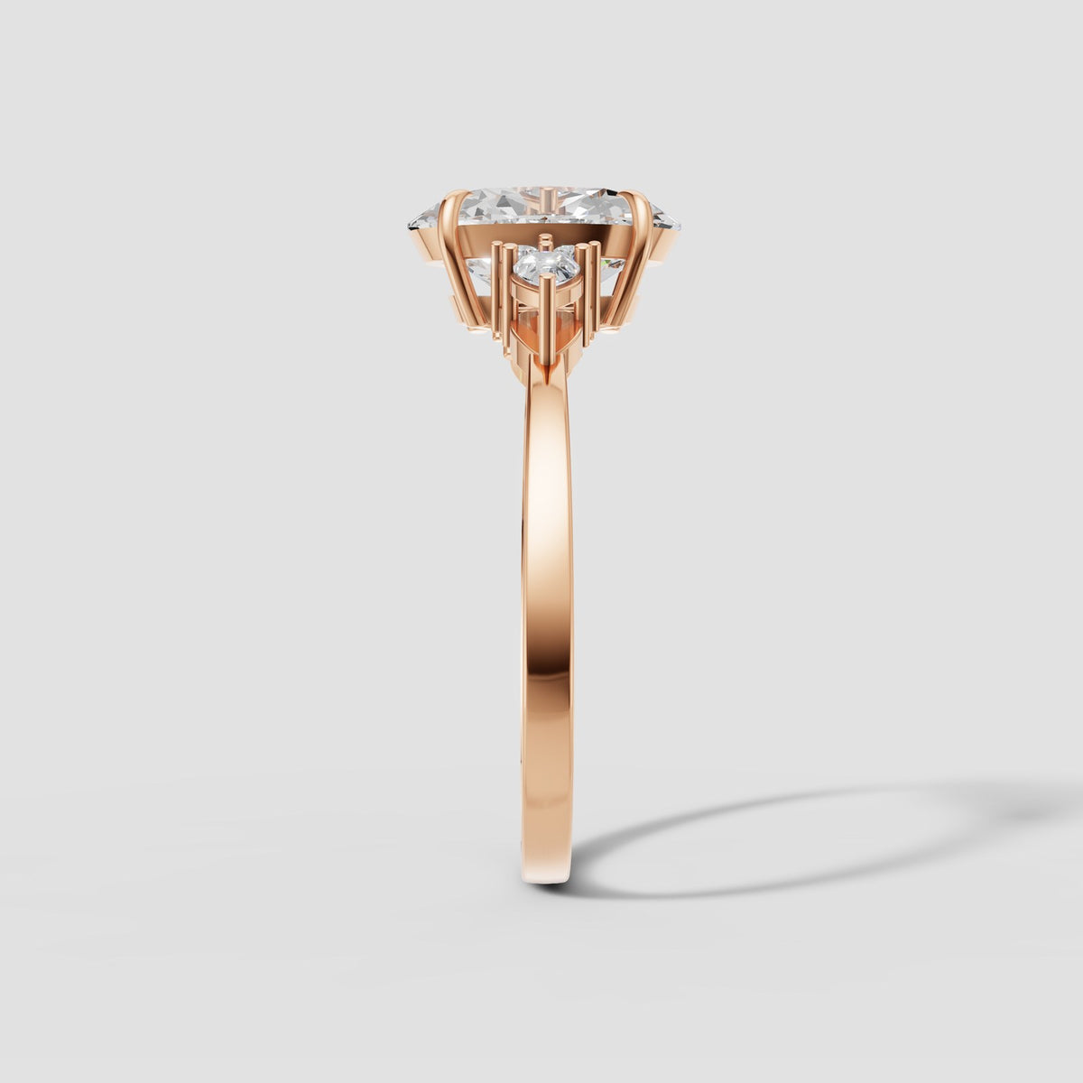 Lyra Oval Cluster Ring in Rose Gold