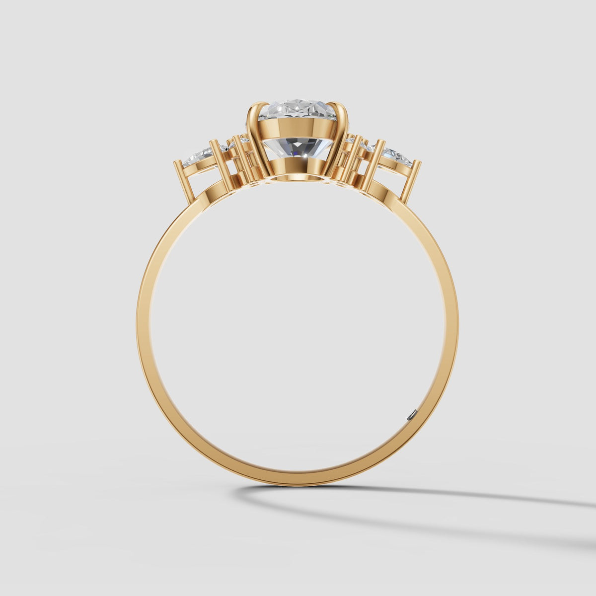 Lyra Oval Cluster Ring in Yellow Gold