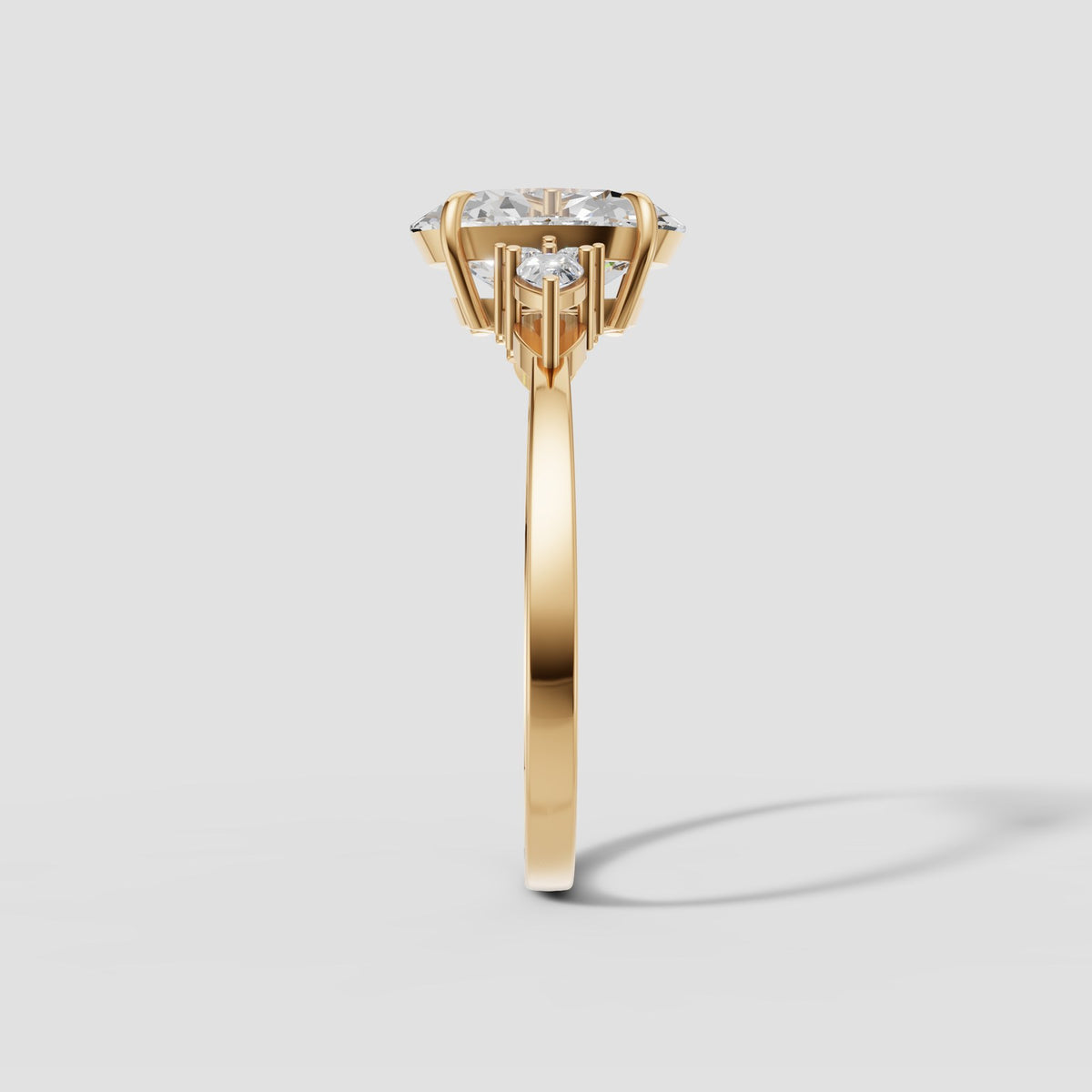 Lyra Oval Cluster Ring in Yellow Gold