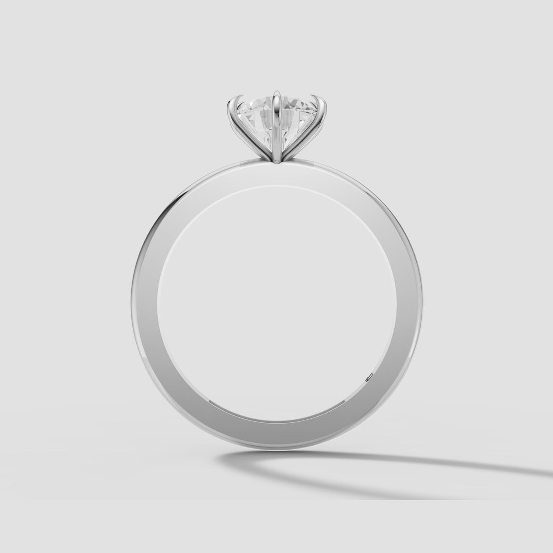 Maren Round Solitaire in White Gold