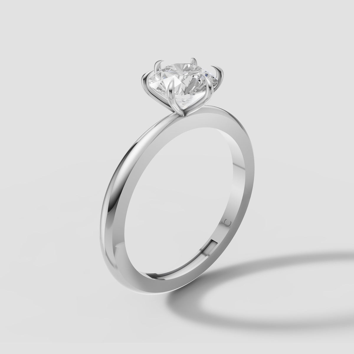 Maren Round Solitaire in White Gold